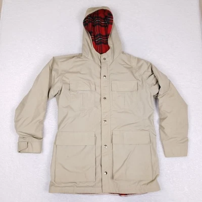 Chaqueta de campo vintage McGregor con capucha talla 40 beige forrada a cuadros ropa de trabajo Foto 1 de 4