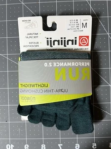 Injinji Lightweight Run No Show Rare NuWool Size M toe socks - Jasper Green - Picture 1 of 2