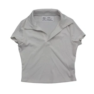 SHEIN camicia donna XS bianca polo manica corta colletto cropped pullover casual - Foto 1 di 12