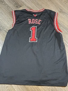 Vintage Chicago Bulls Derrick Rose #1 Adidas Black Mens Jersey Size Large NBA - Picture 1 of 7