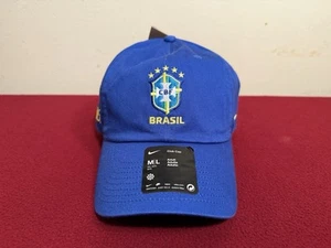 Nike Club Cap Brazil National Soccer Team Blue Strapback Hat Cap Size M/L NEW - Picture 1 of 5