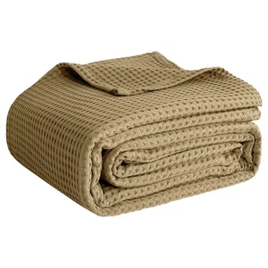 100% Cotton Blankets Throw Size for Bed - Waffle Weave Blankets for Summer, L... - Bild 1 von 8