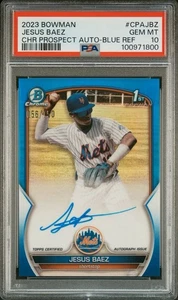 2023 Bowman Chrome Prospect Auto Jesus Baez 1st True Blue Refractor/150 PSA 10 - Picture 1 of 3