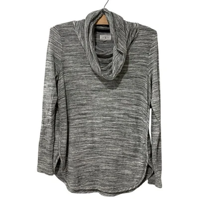 Lou and Gray Loft | Top Cowl Neck Long Sleeve Marled Gray- Size Medium - Image 1 of 4