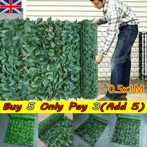 1M Artificial Hedge Ivy Leaf Garden Fence Wall Privacy·Balcony Screening Trellis - Picture 1 of 23