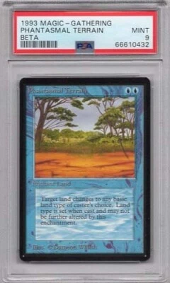 PHANTASMAL TERRAIN BETA  MAGIC Mtg  #69 PSA #66610432  GRADED MINT 9  1993 - Image 1 of 2
