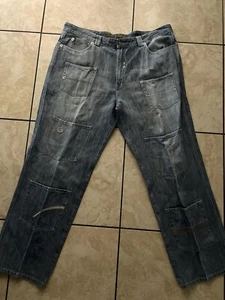 VTG Enyce Multi Pocket Jeans Mens44 Blue Baggy Straight Hip Hop Skater Y2K Denim - Picture 1 of 9
