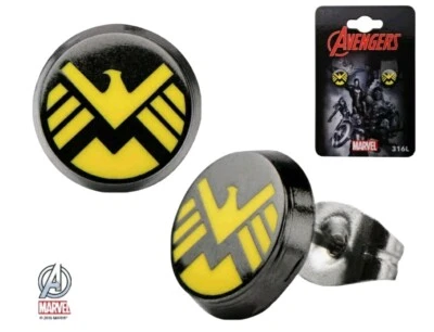 Nuevo con licencia Marvel Agents of S.H.I.E.L.D. Aretes con logotipo de acero inoxidable Foto 1 de 3