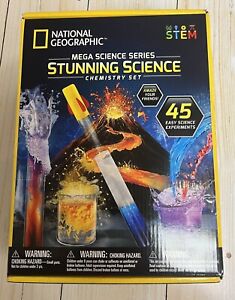 NATIONAL GEOGRAPHIC STUNNING SCIENCE CHEMISTRY SET 45 EASY EXPERIMENTS MEGA STEM