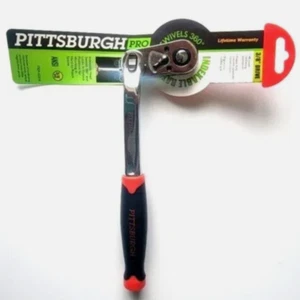3/8" Drive Indexable Head Ratchet 360 Swivel Head Rubber Grip Steel Construction - Picture 1 of 2