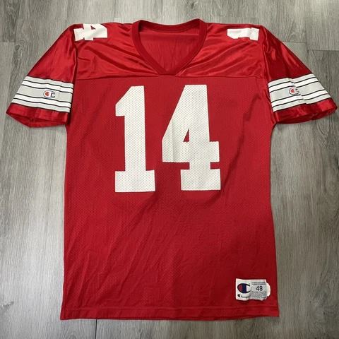 VTG Ohio State Buckeyes Bobby Hoying Red Champion Football Jersey Sz 48 XL #14 Cover