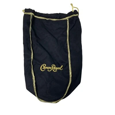 Crown Royal Pouch Black Bag Drawstring Bottle Large Barware Decor u - Imagem 1 de 3