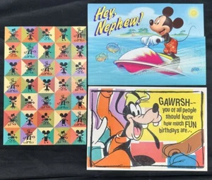 Disney Mickey Mouse Goofy Donald Duck Birthday Thinking Of You Cards Lot 3 New - Picture 1 of 7