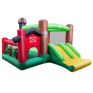 Kids Bounce House Farm Themed Inflatable Castle w/ Double Slides Blower Excluded - Picture 1 of 7