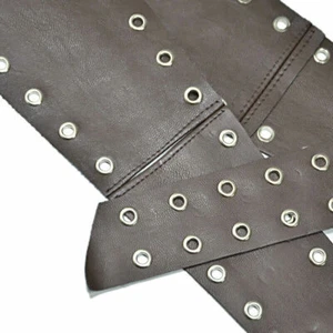 Lady Punk Belt Retro Faux Leather Waistband Triple Hole Grommet Eyelet Fashion - Picture 1 of 9