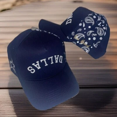 DALLAS COWBOYS Sombrero AZUL MARINO Paisley Blanco Gorra SNAPBACK Al revés True Brvnd Foto 1 de 4