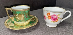 Set of Green tea cup and saucer and White Tea Cup - Picture 1 of 12