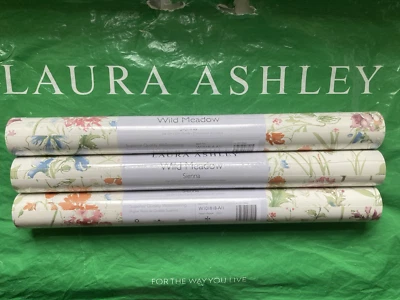 Laura Ashley Wild Meadow Sienna Wallpaper -3 Rolls-  Batch W101818-A/1 Free P&P - Image 1 of 4