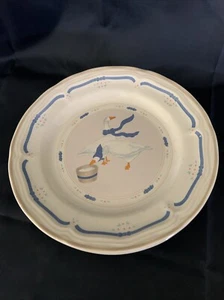 4 Newcor Stoneware 1987 Salad Dessert Plates Blue Goose Vintage Cottagecore - Picture 1 of 4