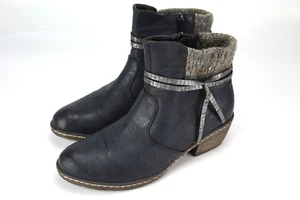 Rieker Gr.39 Damen Stiefel Stiefeletten Boots Herbst/Winter Blau TOP E 412 - Bild 1 von 5