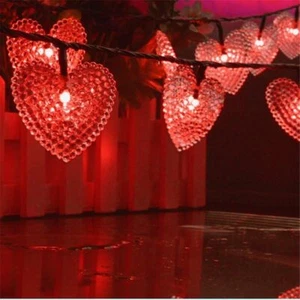Solar Heart Lights Outdoor Heart Lights 30LED 19.7ft with 8 Mode Working Ligh... - Picture 1 of 8