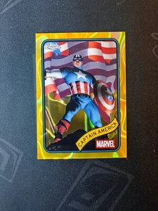 2025 Topps Chrome Marvel #185 CAPTAIN AMERICA Yellow Lava Refractor - Picture 1 of 2