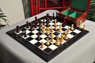 Juego de ajedrez, combinación de caja y tablero The Zagreb '59 - palo de rosa dorado Foto 1 de 4