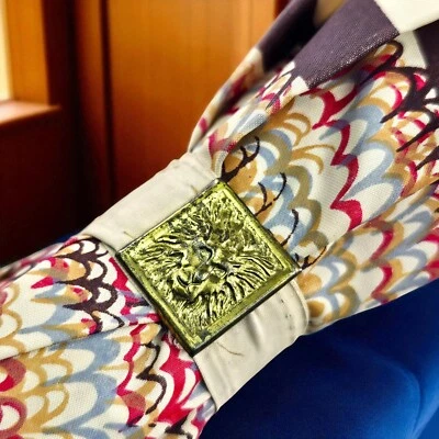 VTG Anne Klein Umbrella Parasol MCM Red Brown Bamboo Style Handle Made in Italy - Image 1 of 4