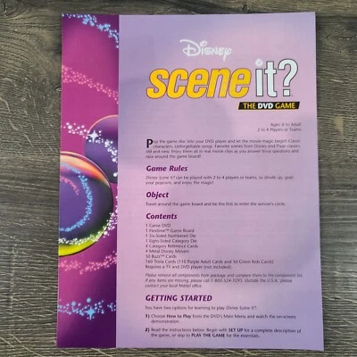 ¿Escena Disney? Juego de mesa 2004 solo instrucciones de reemplazo Foto 1 de 4