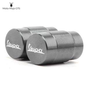 Vespa Billet Aluminium Valve Caps Titanium GTS GT GTV LX LXV PX 120 200 250 300 - Picture 1 of 1