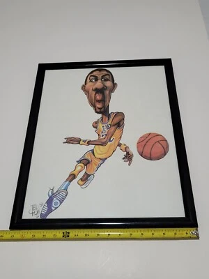 Magic Johnson 1991 Caricature Framed Print By Artist Ted Crow LA Lakers NBA HOF - Image 1 of 4