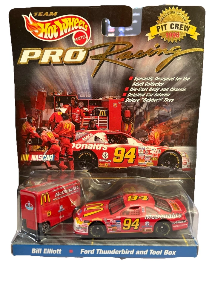 1998 Hot Wheels Pit Crew 1:64 Билл Эллиотт No94 McDonalds Ford Thunderbird НОВЫЙ - Изображение 1 из 4