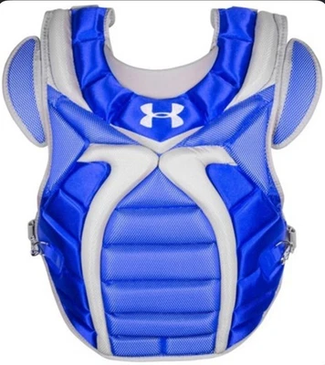 Under Armour Pro女式垒球捕手胸部保护14.5英寸蓝色12-16岁 — 第 1/4 张图片