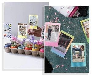 Polaroid Mini Rahmen Aufkleber Konvolut 8 Packungen Hochzeit Party Pastell Schwarz Weiß - Bild 1 von 8