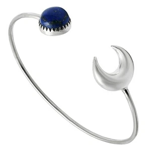 Premium Quality Lapis Lazuli 925 Silver Cuff Bangle Bracelet Jewelry B-1046 - Picture 1 of 5