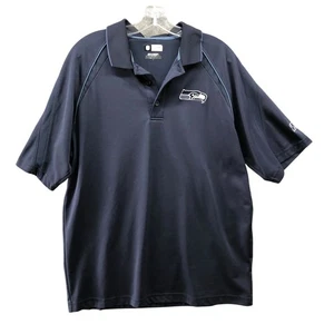 NFL Seattle Seahawks Polo Activo Para Hombres XL Azul Marino Manga Corta - Imagen 1 de 8