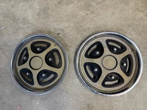 73-79 Ford Truck Hub Caps Wheel Covers Pair Plastic 15" F100 F150 2wd 1973-1979 - Picture 1 of 7