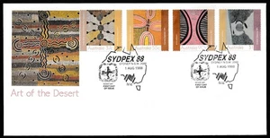 Australia - First Day Issue 1988 - SYDPEX - Art of the Desert, Fancy Cancel - Bild 1 von 2