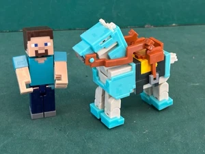 Minecraft Comic Maker Steve und gepanzertes weißes Pferd 3,25 Zoll Actionfigur - Bild 1 von 3