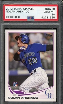 2013 TOPPS UPDATE #US259 NOLAN ARENADO ROOKIE RC PSA 10 - Image 1 of 2