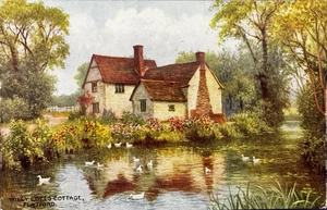 1961 Flatford Watermill (Willy Cottage) East Bergholt Vintage Image Postcard - Picture 1 of 2