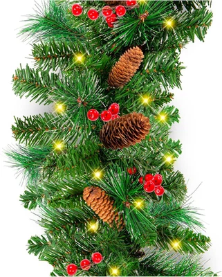 Best Choice Products 9 pies preiluminado vacaciones 9 pies, verde/bayas - batería  Foto 1 de 4