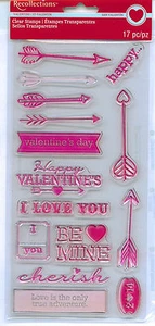 17p Estampillas de acrílico Día de San Valentín Boleto Flecha Corazón Abrazo Beso Boda Favor Tarjeta - Imagen 1 de 1