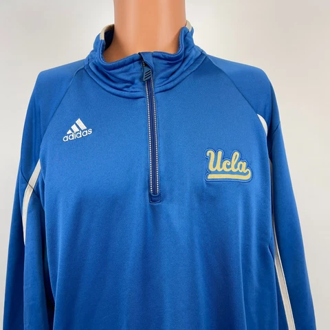 Adidas UCLA Bruins Embroidered Quarter Zip Clima Lite Sweatshirt NCAA College 2X Cover