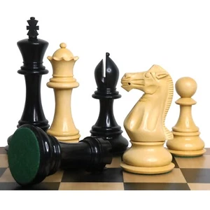 Set solo pezzi scacchi di lusso 6,3" Jumbo Pro Staunton - legno di ebano - peso triplo - Foto 1 di 10