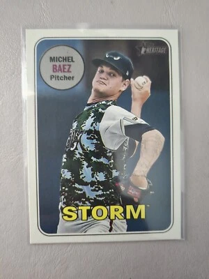 2018 Topps Heritage Minors Michel Baez #210 Rookie Sam Diego Padres - Image 1 of 2