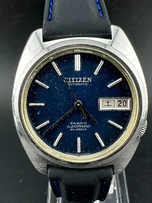 Citizen Leopard 28800 Para hombres Automático Esfera Azul Día Fecha 26 Joyas 36mm 4-770153 Foto 1 de 4