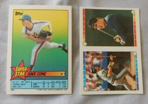 1989 Topps Super Star Sticker #58 David Cone  - Sticker on Back #128 #294
