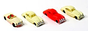 4 HO Blue Box Hong Kong Plastic Cars RED and CREAM SOLD AS IS # 630 - Picture 1 of 9