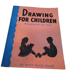 Vtg 40's Drawing For Children Workbook 1944 Mary Black Diller Softcover Book - Picture 1 of 8